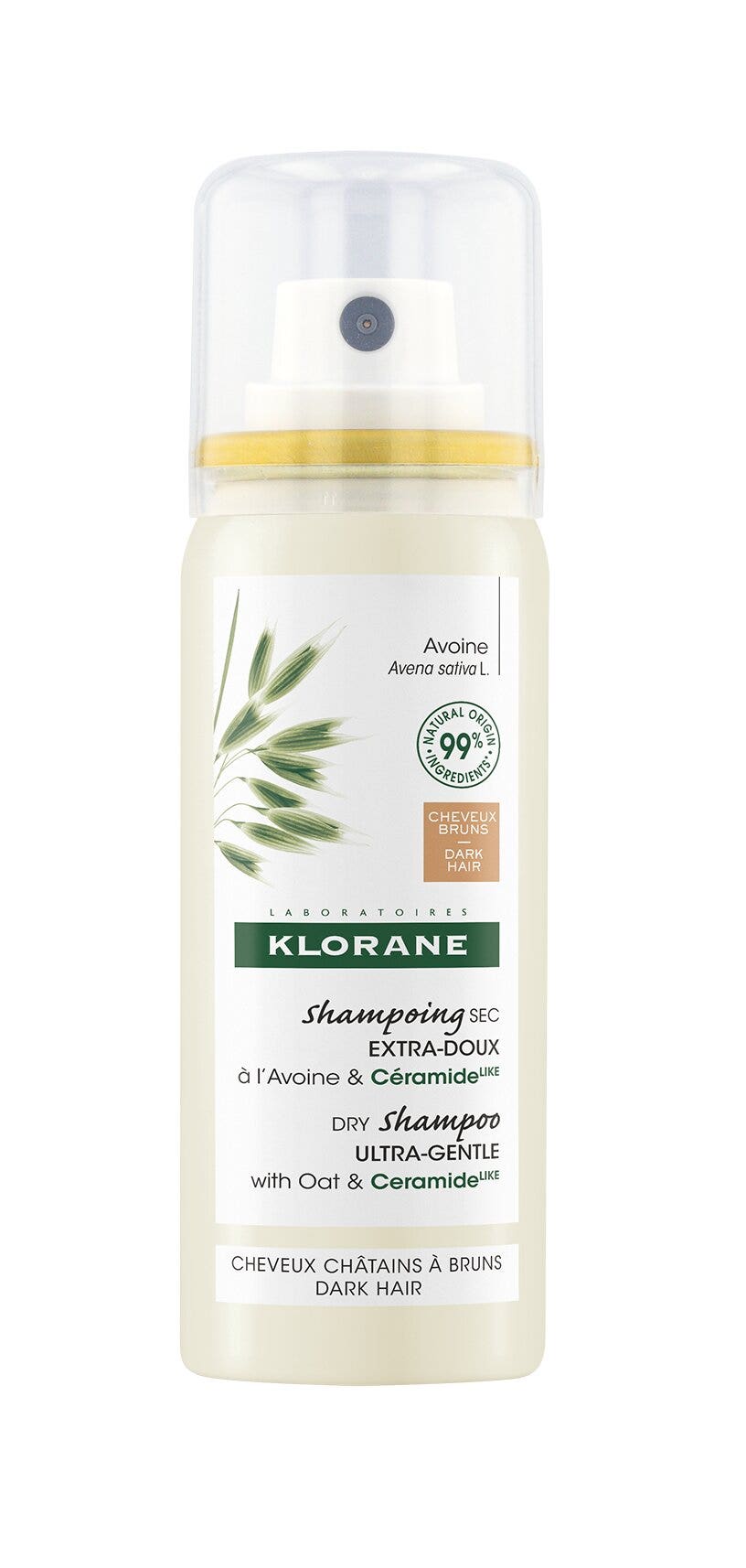 Klorane Shampoo Secco Avena Naturale Extra Delicato Capelli Scuri 50ml-1