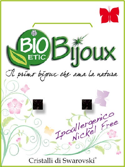 Bioetic Bijoux Orecchino Carrè 3mm Jet Nero  - 1