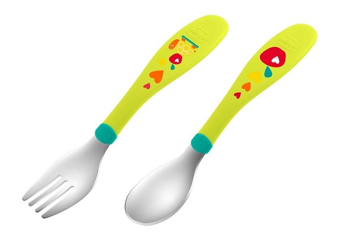 Chicco Posate Inox 18M+ Verde  - 1