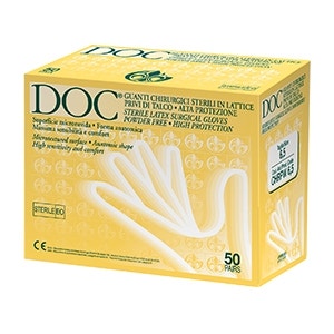 Doc Powder Free Guanto Chirurgico Lattice Superficie Microruvida Taglia 8 50 Paia-1
