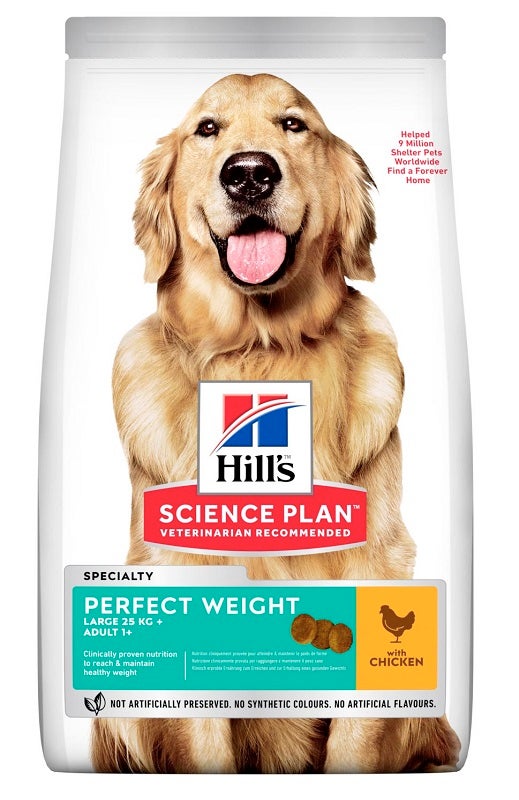 Hill's Science Plan Perfect Weight Large Adult 1+ Con Pollo Cibo Secco Per Cani 12kg-1