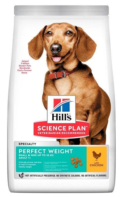 Hill's Science Plan Perfect Weight Small & Mini Adult Con Pollo Cibo Secco Per Cani 1,5kg-2