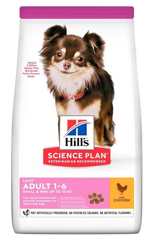 Hill's Science Plan Light Small & Mini Adult Con Pollo Cibo Secco Per Cani 1,5kg-2