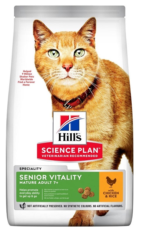 Hill's Science Plan Senior Vitality Adult 7+ Crocchette Per Gatti Con Pollo E Riso 1,5Kg-1