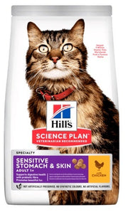 Hill's Science Plan Adult Sensitive Stomach & Skin Con Pollo Cibo Secco Per Gatti 1,5kg-1