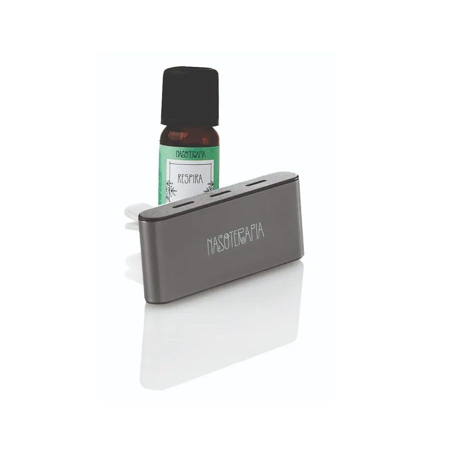 Purea Diffusore Auto Grigio + Sinergia Respira 5ml-2