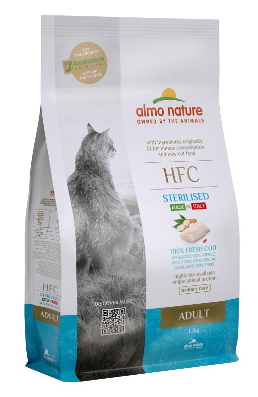 Almo Nature HFC Cibo Secco Merluzzo Per Gatti Adulti Sterilizzati Sacco 1,2g-1