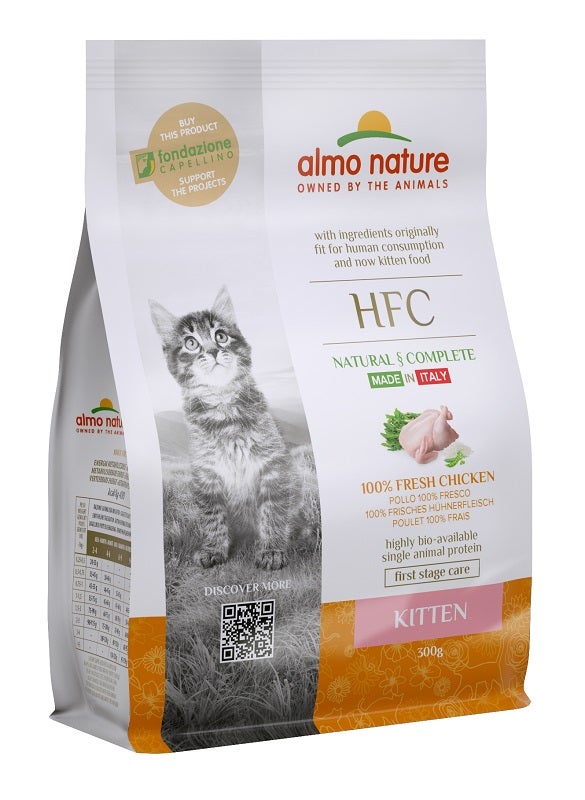 Almo Nature HFC Kitten Cibo Secco Pollo Per Gattini Sacco 300g-1