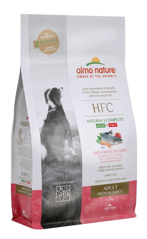 Almo Nature HFC Adult Crocchette Salmone Cani Adulti Taglia Media E Grande Sacco 1,2kg-1