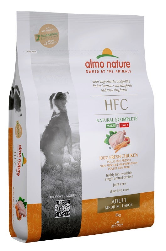 Almo Nature HFC Adult Crocchette Pollo Cani Adulti Taglia Media E Grande Sacco 8kg-1