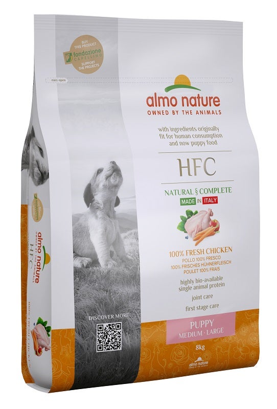 Almo Nature HFC Puppy Crocchette Pollo Cani Cuccioli Taglia Media E Grande Sacco 8kg-1