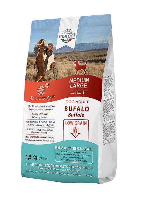 Marpet Aequilibriavet Low Grain Bufalo Cibo Secco Per Cani Adulti Taglia Medium Large Sacco 1,5Kg-2