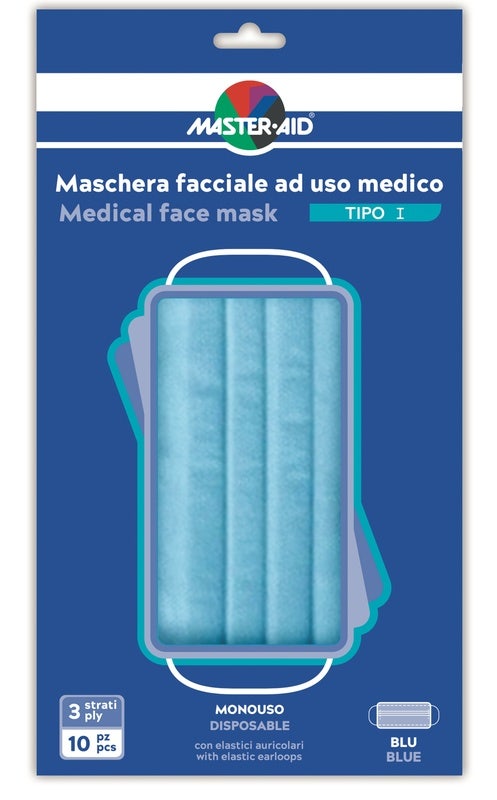 Master-Aid Mascherina Chirurgica Tipo I Monouso 10 Pezzi -1