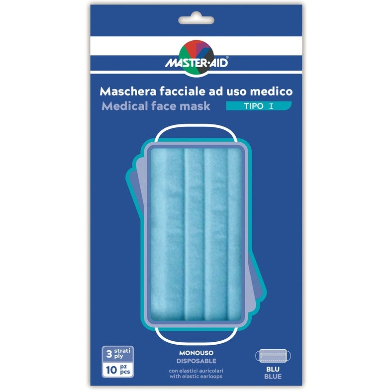Master-Aid Mascherina Chirurgica Tipo I Monouso 10 Pezzi -3