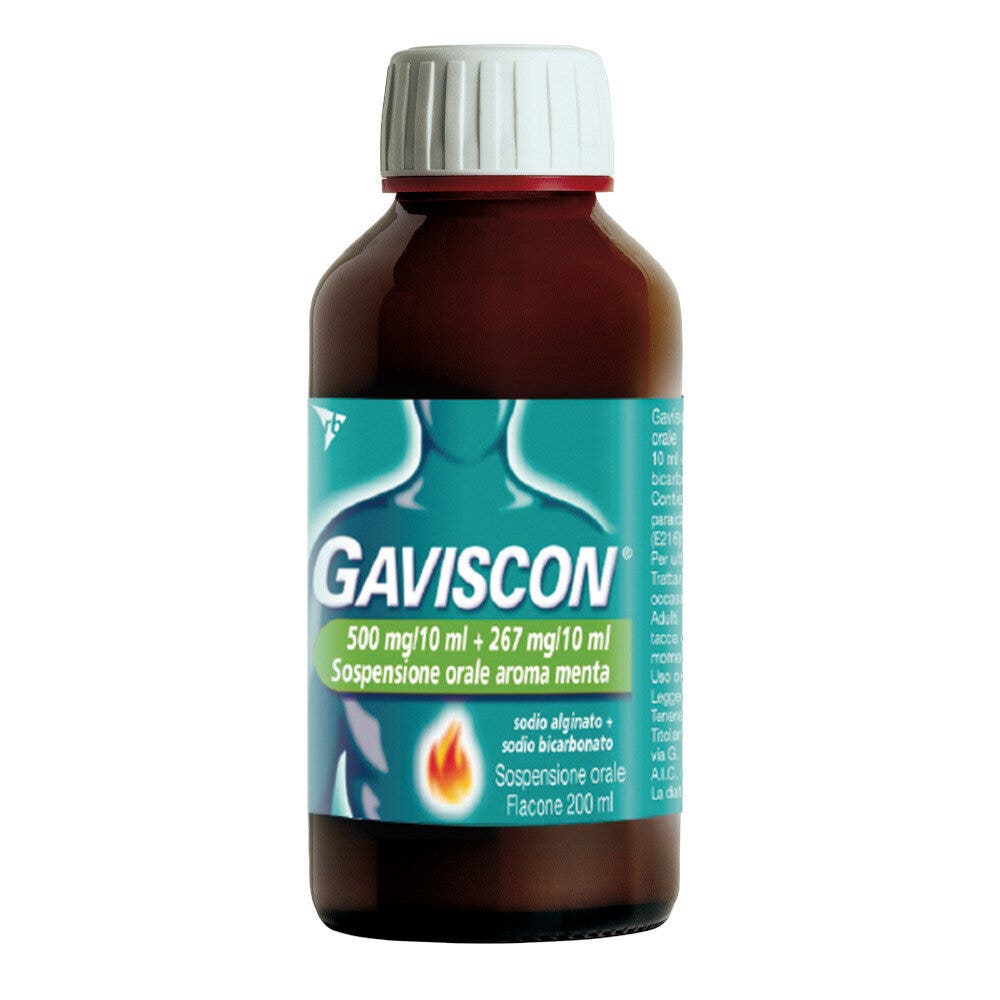 Gaviscon 500mg+267mg/10ml Sospensione Orale Aroma Menta 200ml-8