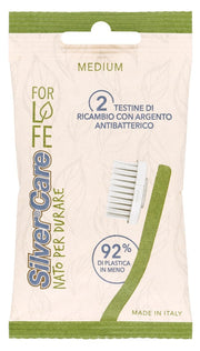Silvercare For Life 2 Testine Di Ricambio Con Argento Medie-1