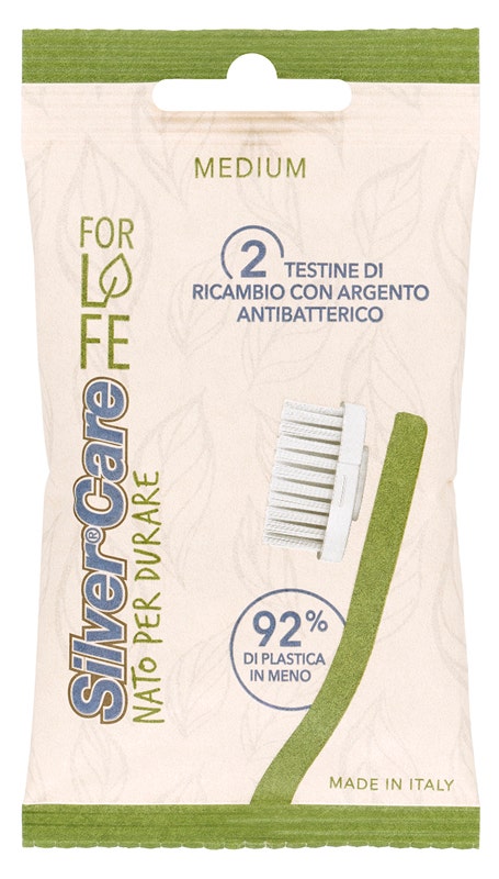 Silvercare For Life 2 Testine Di Ricambio Con Argento Medie-1