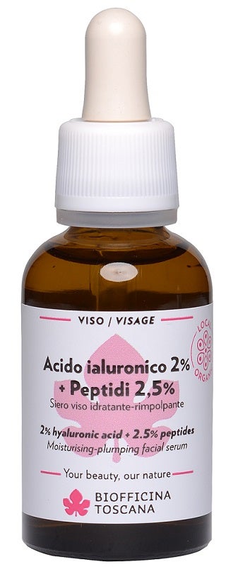 Biofficina Toscana Siero Viso Acido Ialuronico 2% + Peptidi 2,5% 30ml-1