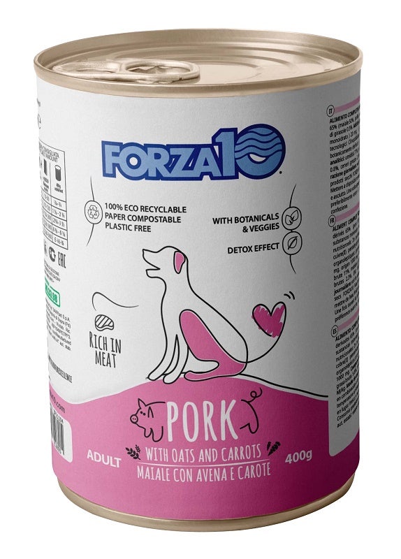 Forza10 Adult Maintenance Cibo Umido Con Maiale/Avena/Carote Cani Adulti Barattolo 400g-1