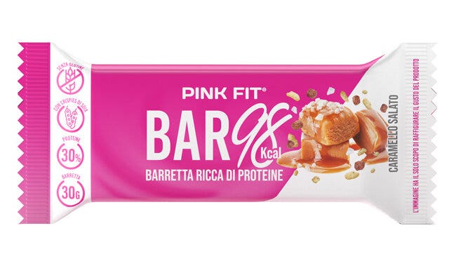 Proaction Pink Fit Bar 98 Kcal Barretta Caramello Salato 30g-2