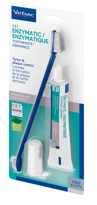 Virbac Kit Dentifricio Enzimatico + Spazzolino Per Cane/Gatto 1 Kit-1