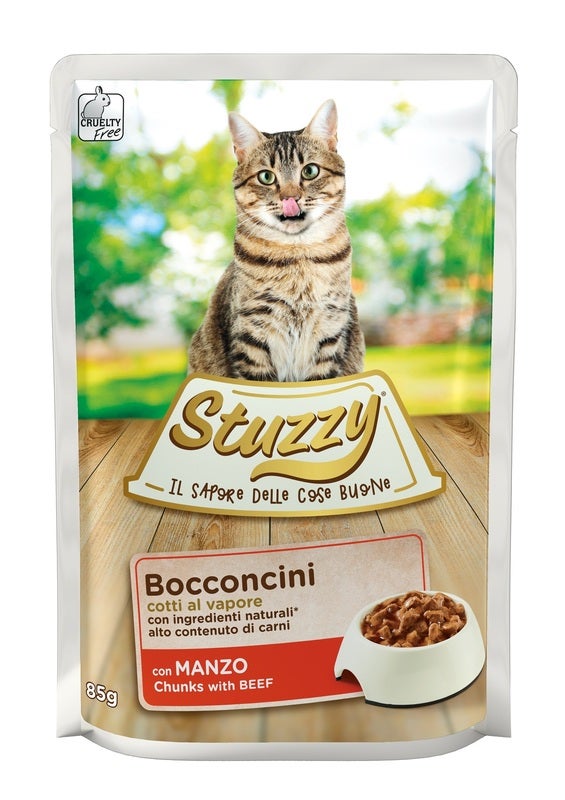 Stuzzy Bocconcini Con Manzo Cibo Umido Gatti Adulti Bustina 85g-1