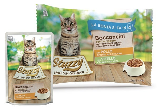 Stuzzy Bocconcini Con Pollo/Vitello Cibo Umido Gatti Adulti Multipack 4x85g-1