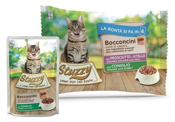 Stuzzy Bocconcini Con Prosciutto/Vitello/Coniglio Cibo Umido Gatti Adulti Multipack 4x85g-1