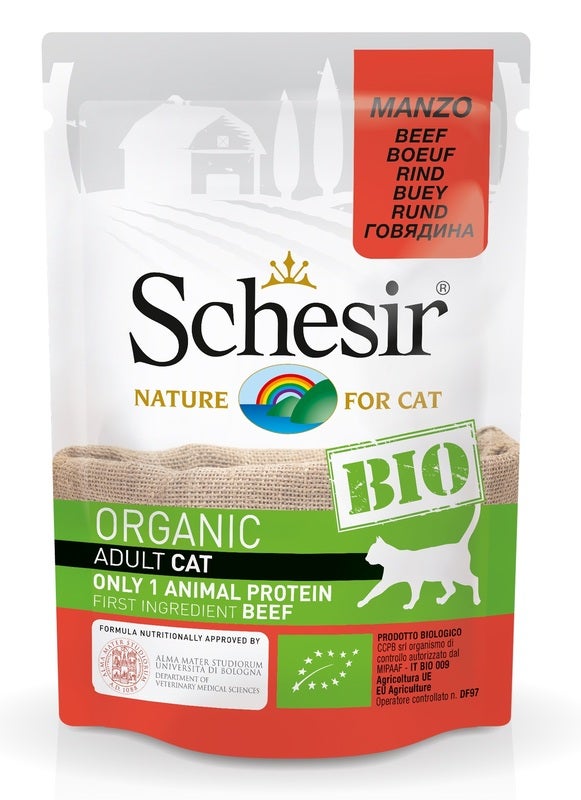 Schesir Organic Bio Paté Al Manzo Per Gatti Adulti Bustina 85g-1