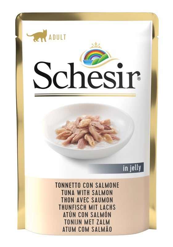 Schesir Tonnetto Con Salmone In Jelly Cibo Umido Gatti Adulti Bustina 85g-1
