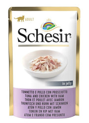 Schesir Tonnetto E Pollo Con Prosciutto In Jelly Cibo Umido Gatti Adulti Bustina 85g-1