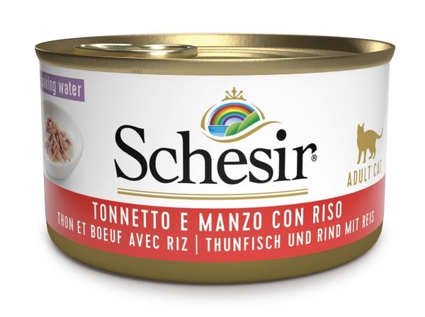 Schesir Tonnetto Con Manzo E Riso Cibo Umido Gatti Adulti Lattina 85g-1