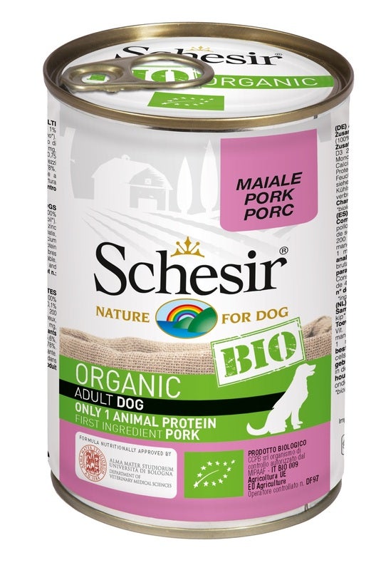 Schesir Organic Bio Paté Al Maiale Per Cani Adulti Lattina 400g-1