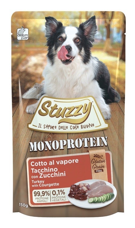 Stuzzy Monoprotein Bocconcini Con Tacchino E Zucchini Cibo Umido Cani Adulti Bustina 150g-1