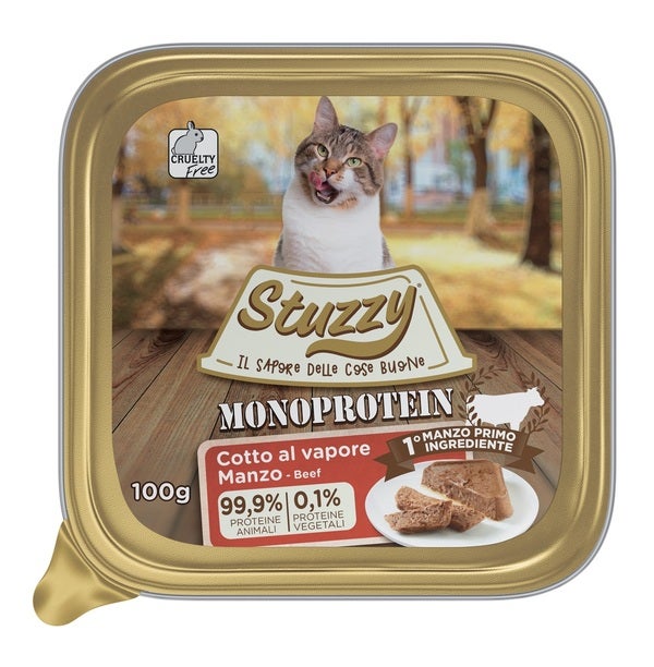 Stuzzy Monoprotein Manzo Cibo Umido Gatti Adulti Vaschetta 100g-1