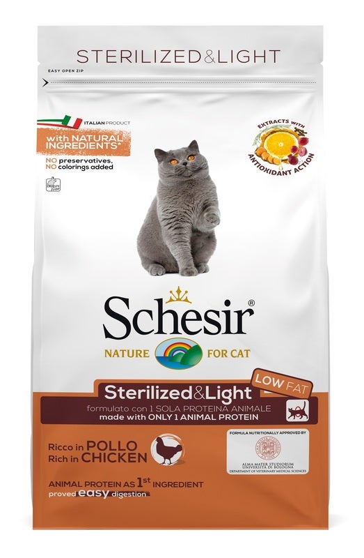 Schesir Sterilized&Light Croccantini Con Pollo Per Gatti Adulti Sacco 1,5kg-1