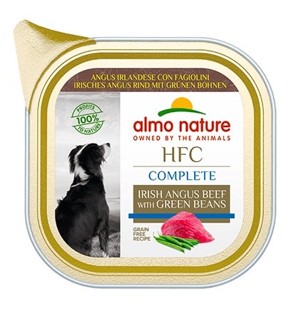Almo Nature HCF Complete Angus Irlandese Con Fagiolini Per Cani Adulti Vaschetta 85g-1