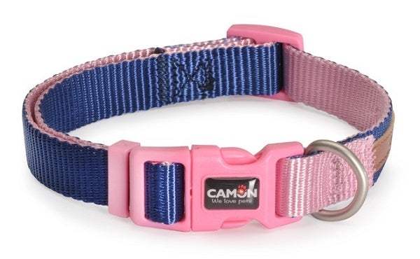 Camon Collare Regolabile Double Premium Blu/Rosa Per Cani Cuccioli 25x300cm/400mm-1