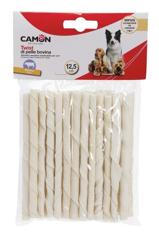 Camon Rolls In Pelle Bovina Per Cani 12,5cmx7/8mm 25 Pezzi-2