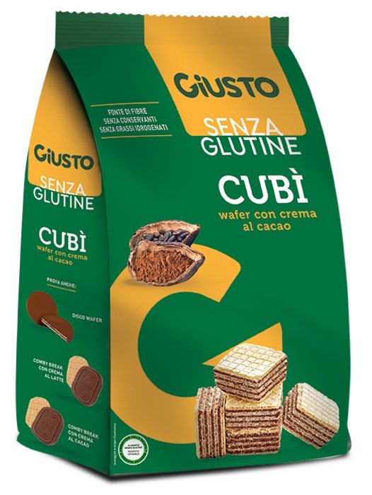 Giusto Senza Glutine Cubì Wafer Al Cacao 250g-1