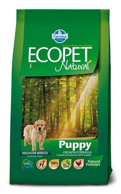 Ecopet Natural Puppy Medium Cibo Secco Per Cani Cuccioli Sacco 12Kg-2