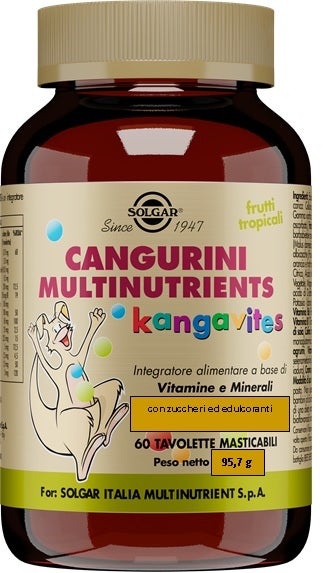 Solgar Cangurini Multinutrients Frutti Tropicali 60 Tavolette -1