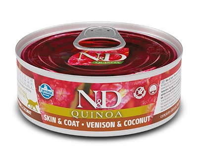 Farmina Natural & Delicious Quinoa Skin & Coat Cervo E Cocco Per Gatti Adulti 80g-1