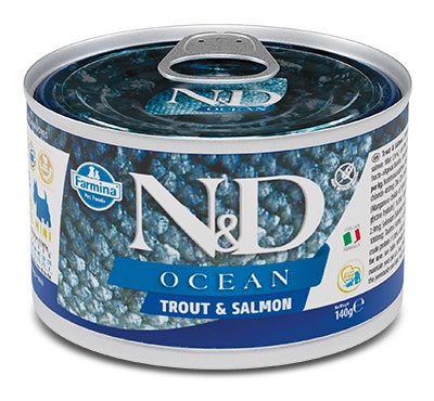 Farmina Natural & Delicious Ocean Mini Con Trota E Salmone Per Cani Adulti 140g-1