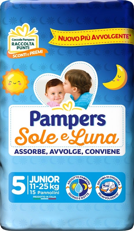 Pampers Sole e Luna Pannolini Taglia 5 Junior (11-25 kg) 15 Pezzi-1