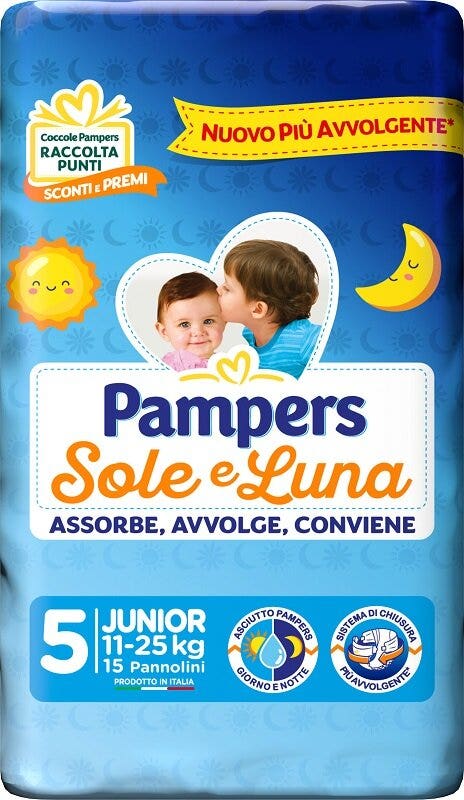 Pampers Sole e Luna Pannolini Taglia 5 Junior (11-25 kg) 15 Pezzi-2
