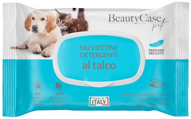 BeautyCase Salviettine Detergenti Per Cani E Gatti Talco 40 Pezzi-2