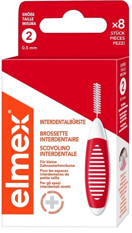 Elmex Interdental Brush Scovolini Interdentali Rossi 0,5mm 8 Pezzi-1