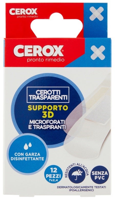 Cerox Supporto 3D Cerotti Trasparenti 7x2,4cm 12 Pezzi-1