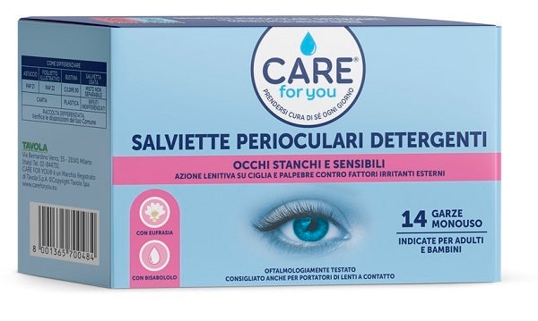 Tavola Salviette Perioculari Detergenti Care For You 14 Garze Monouso-1